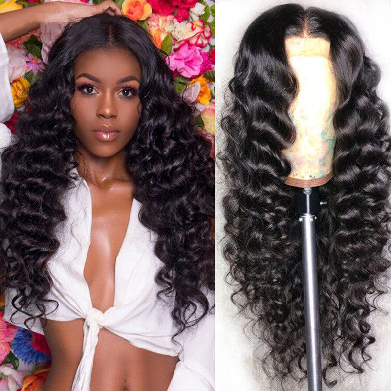 Human Hair Loose Deep Lace Frontal Wigs 13x4 Headgear - 24 Timmar Deals