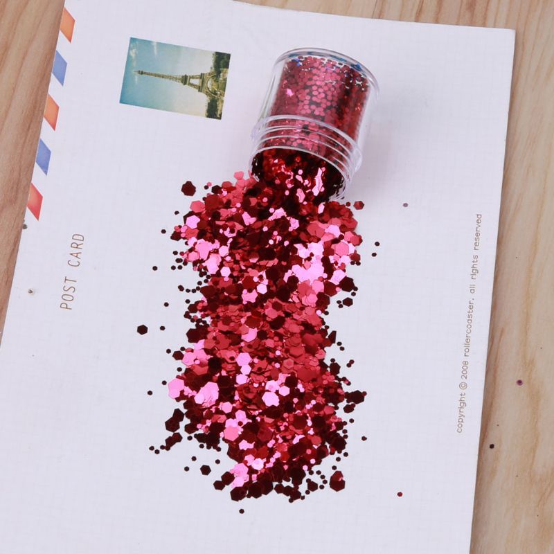 Hexagonal glitter, 12 colors mixed with high quality glitter - 24 Timmar Deals