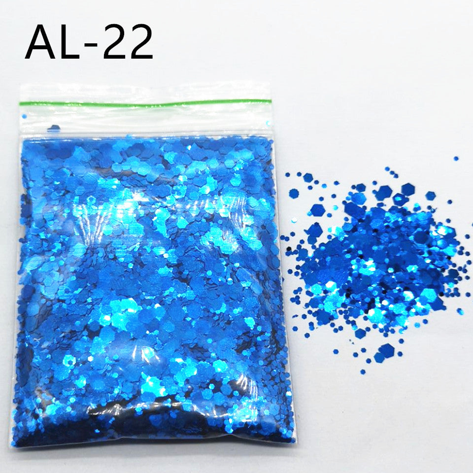 10g Nail Art Stora paljetter Blandade paljetter Glitterpulver - 24 Timmar Deals