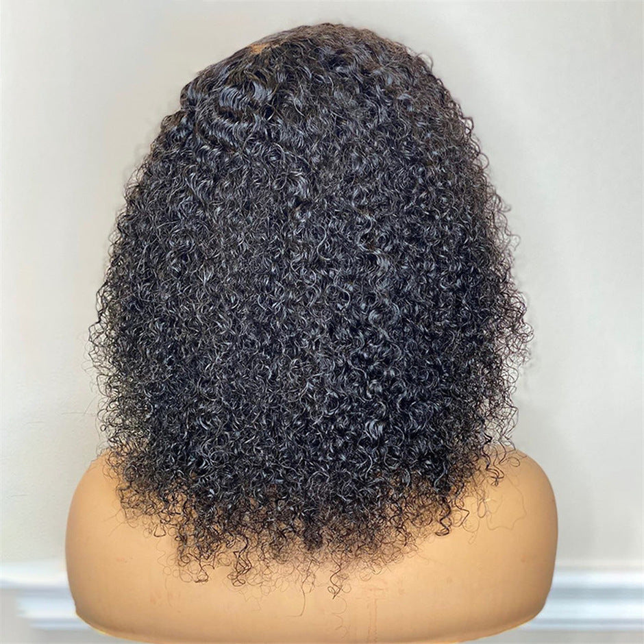 Kinky Curly Short Bob Lace Front Human Hair Wig - 24 Timmar Deals
