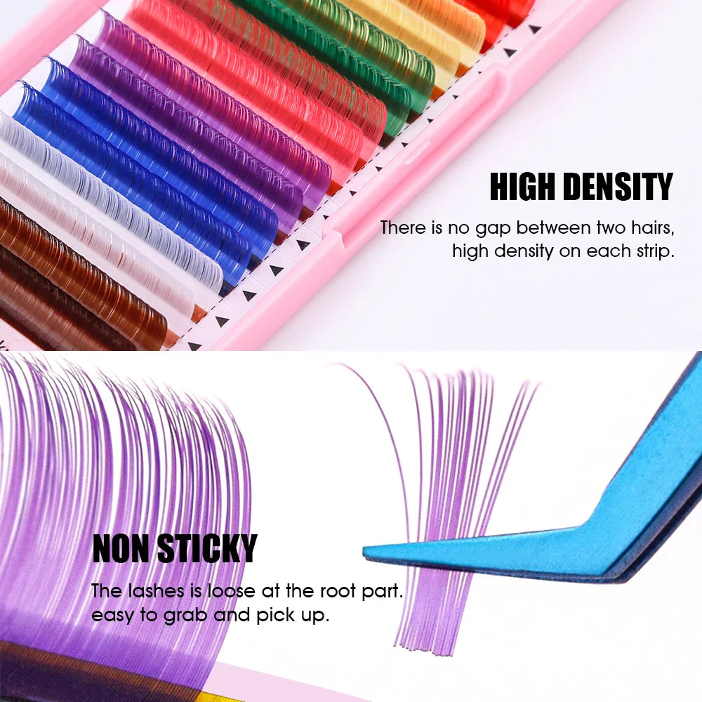 High Quality Masscaku Synthetic Mink Colorful Lashes Professional Natural Individual Classic for Eyelash Extensions Makeup Tool - 24 Timmar Deals