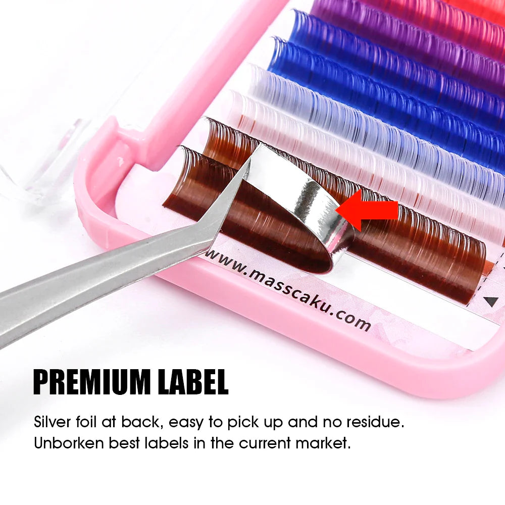 High Quality Masscaku Synthetic Mink Colorful Lashes Professional Natural Individual Classic for Eyelash Extensions Makeup Tool - 24 Timmar Deals