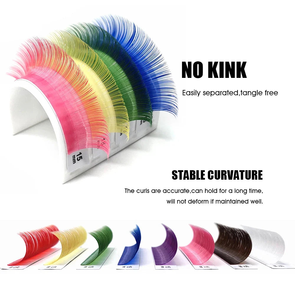 High Quality Masscaku Synthetic Mink Colorful Lashes Professional Natural Individual Classic for Eyelash Extensions Makeup Tool - 24 Timmar Deals