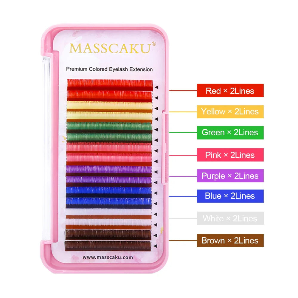8 Colors Rainbow Classic Volume Eyelashes Extension Fluffy Russian Volume False Lashes Colored Handmade Eyelash - 24 Timmar Deals