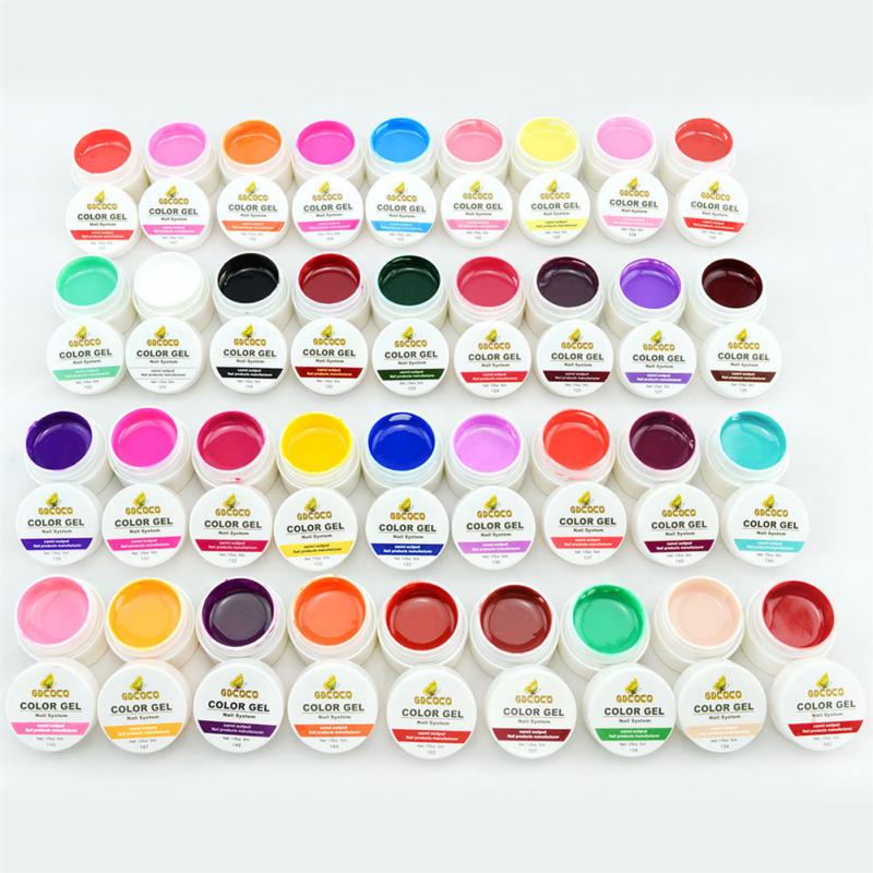 Full täckning Ren färg Paint Gel Gör-det-själv krämig textur Nagelgellack Manikyrlack Solid UV-gel - 24 Timmar Deals