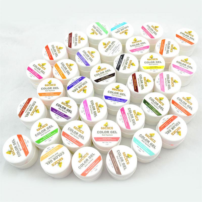 Full täckning Ren färg Paint Gel Gör-det-själv krämig textur Nagelgellack Manikyrlack Solid UV-gel - 24 Timmar Deals