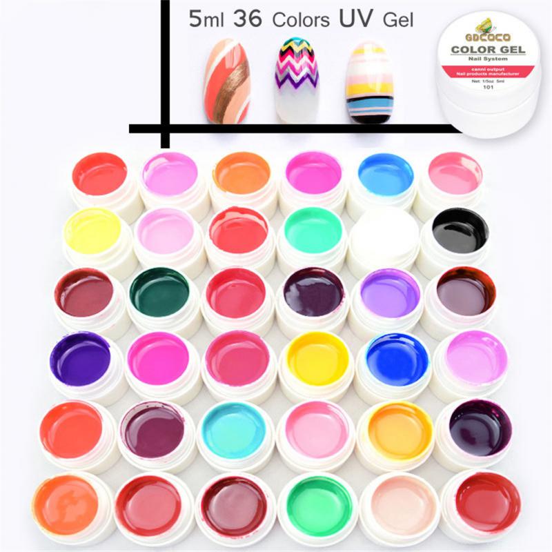 Full täckning Ren färg Paint Gel Gör-det-själv krämig textur Nagelgellack Manikyrlack Solid UV-gel - 24 Timmar Deals