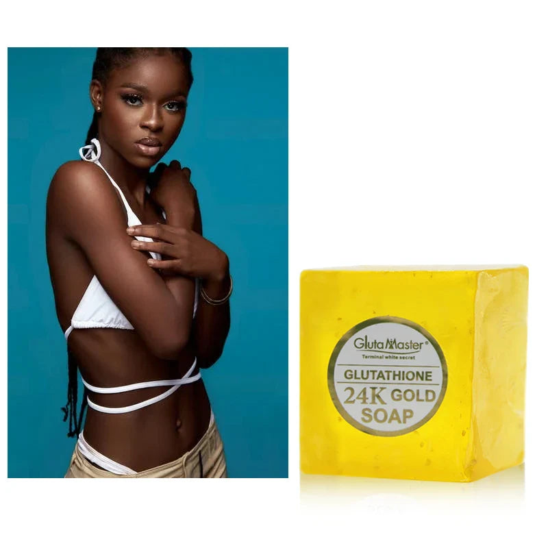 Glutathione 24K Gold Soap for Face & Body Exfoliating Anti-Wrinkle 250g - 24 Timmar Deals