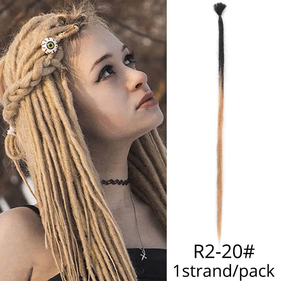 5 trådar 20 tum syntetiska dreadlocks hårförlängningar Mjukt handgjort virkat hår - 24 Timmar Deals
