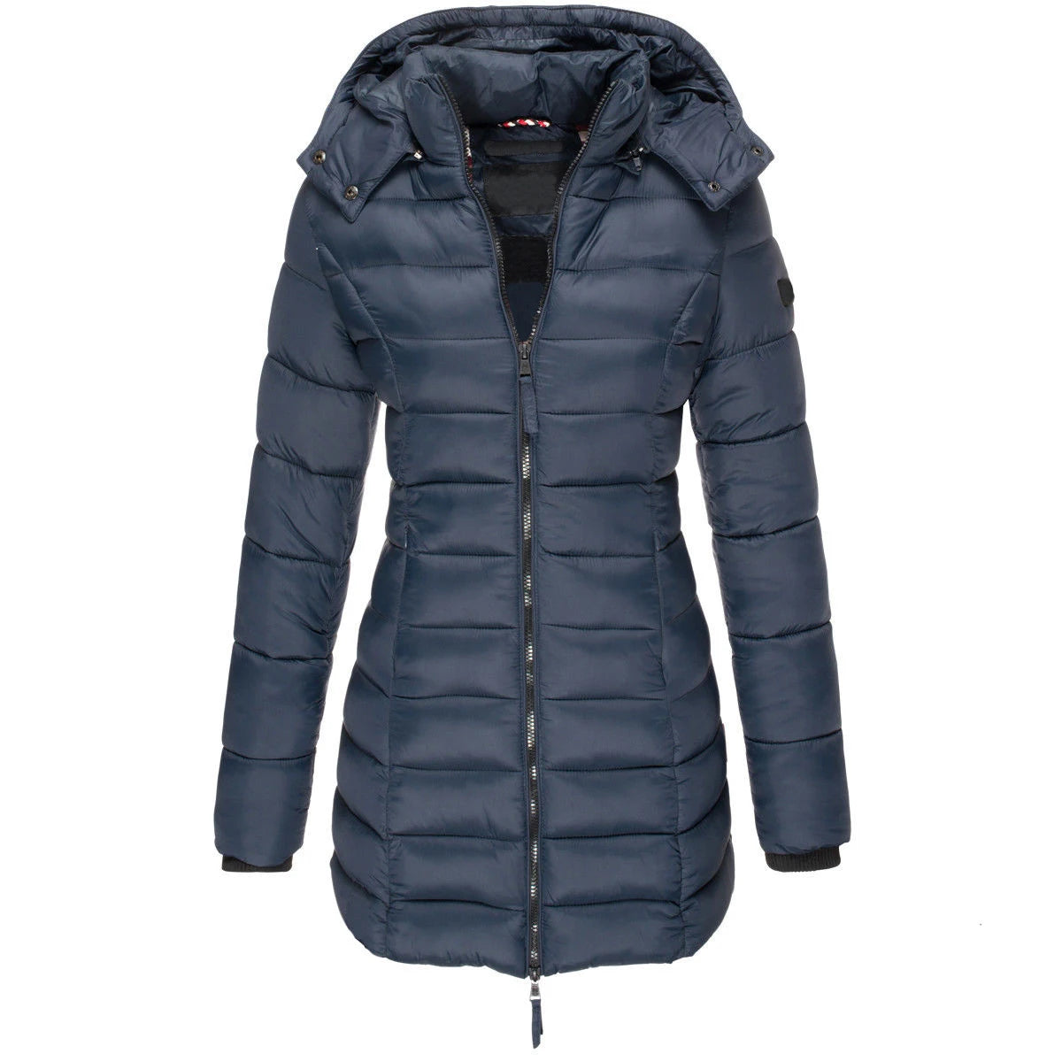 Vinterjackor med dragkedja Huva Vadderade jackor i bomull Långärmad varm kappa Slim Parka Ytterkläder - 24 Timmar Deals