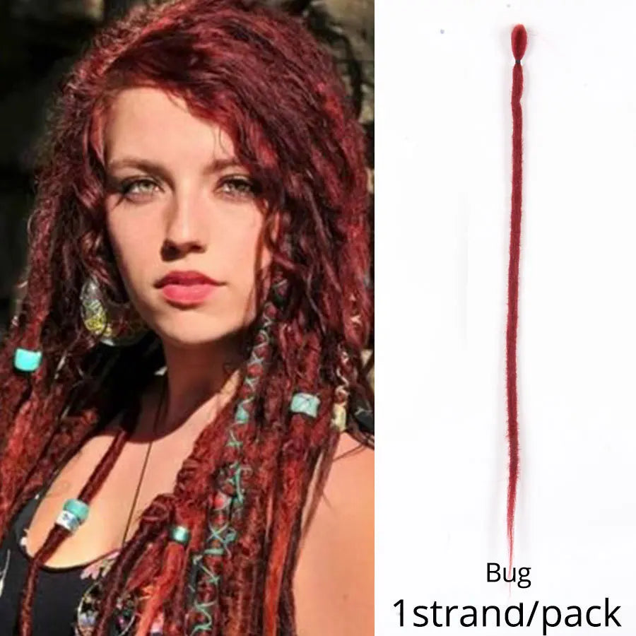 5 trådar 20 tum syntetiska dreadlocks hårförlängningar Mjukt handgjort virkat hår - 24 Timmar Deals