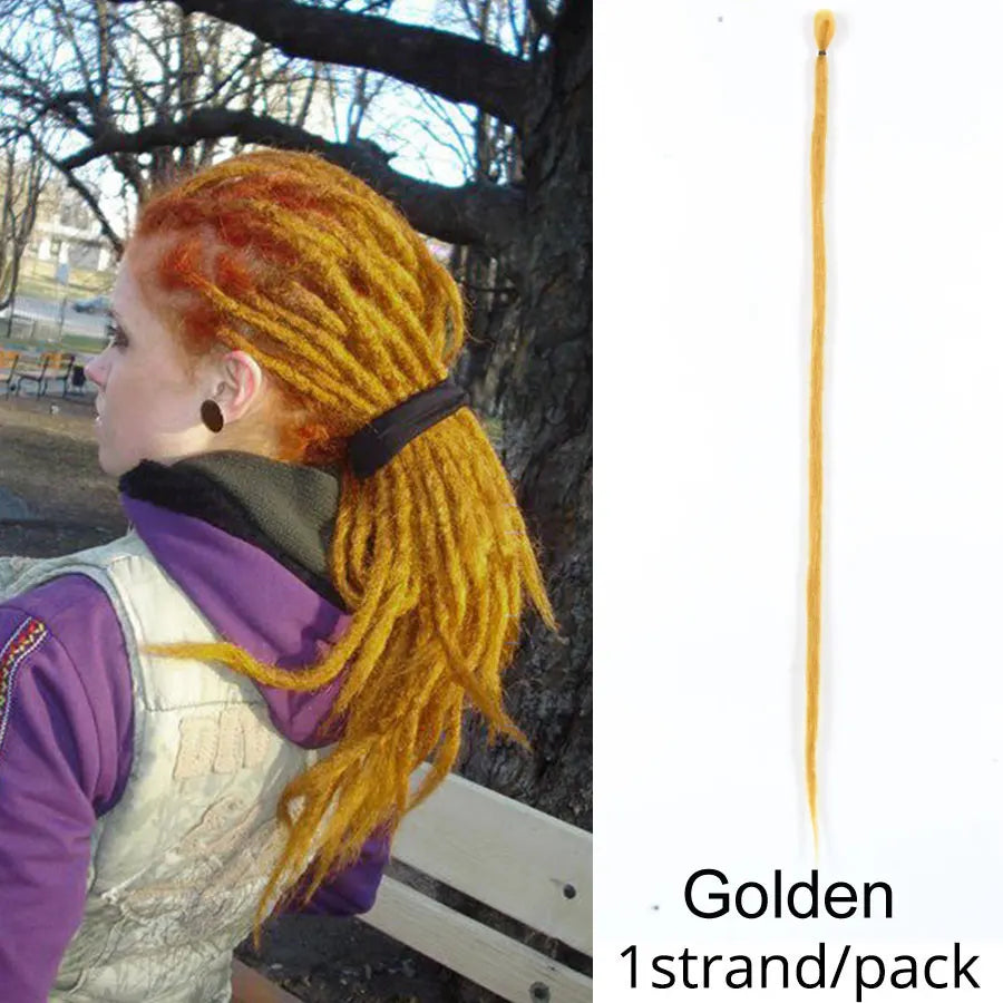 5 trådar 20 tum syntetiska dreadlocks hårförlängningar Mjukt handgjort virkat hår - 24 Timmar Deals