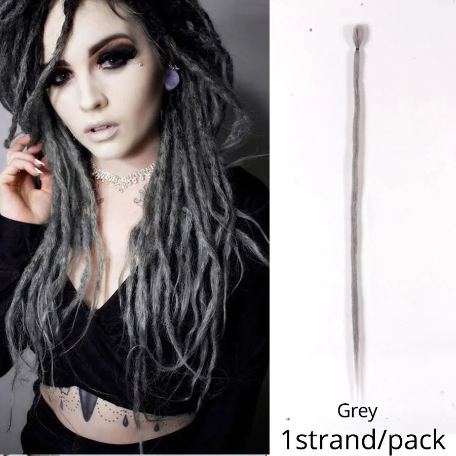 5 trådar 20 tum syntetiska dreadlocks hårförlängningar Mjukt handgjort virkat hår - 24 Timmar Deals