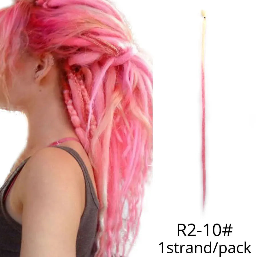 5 trådar 20 tum syntetiska dreadlocks hårförlängningar Mjukt handgjort virkat hår - 24 Timmar Deals