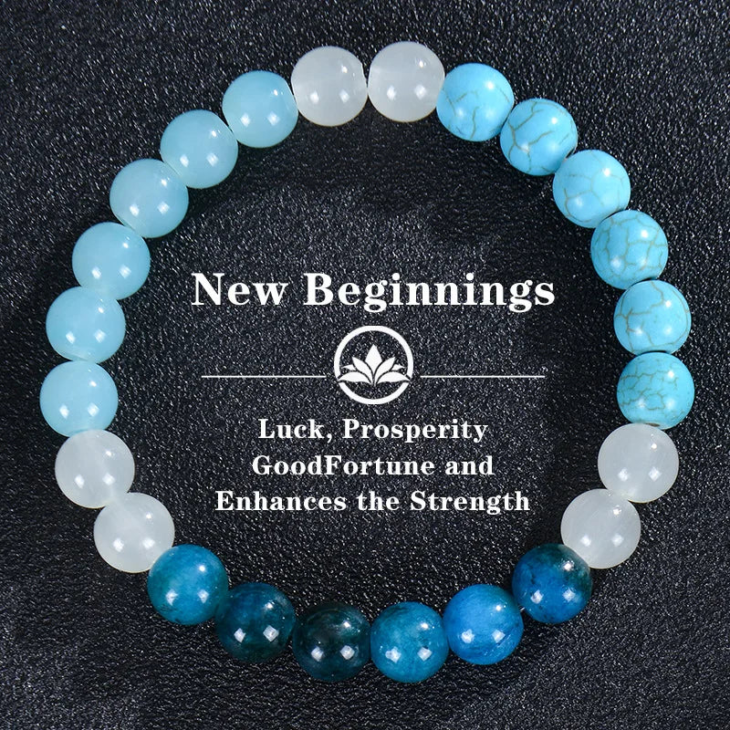 Blue Apatite Natural Turquoise Bead Bracelet - 24 Timmar Deals