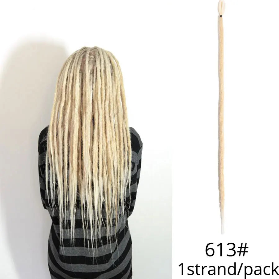 5 trådar 20 tum syntetiska dreadlocks hårförlängningar Mjukt handgjort virkat hår - 24 Timmar Deals