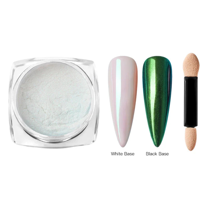 Holografisk Nail Glitter Pulver Laser Pigment Nail Art Dust Mirror Chrome - 24 Timmar Deals