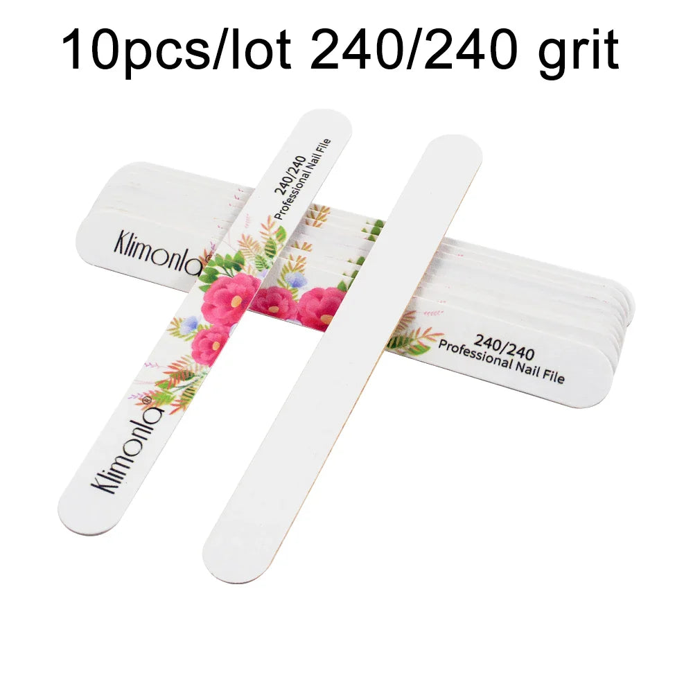 10 st/lot nagelfil 100 180 korn Professionell trä dubbelsidig fil Tvättbar - 24 Timmar Deals