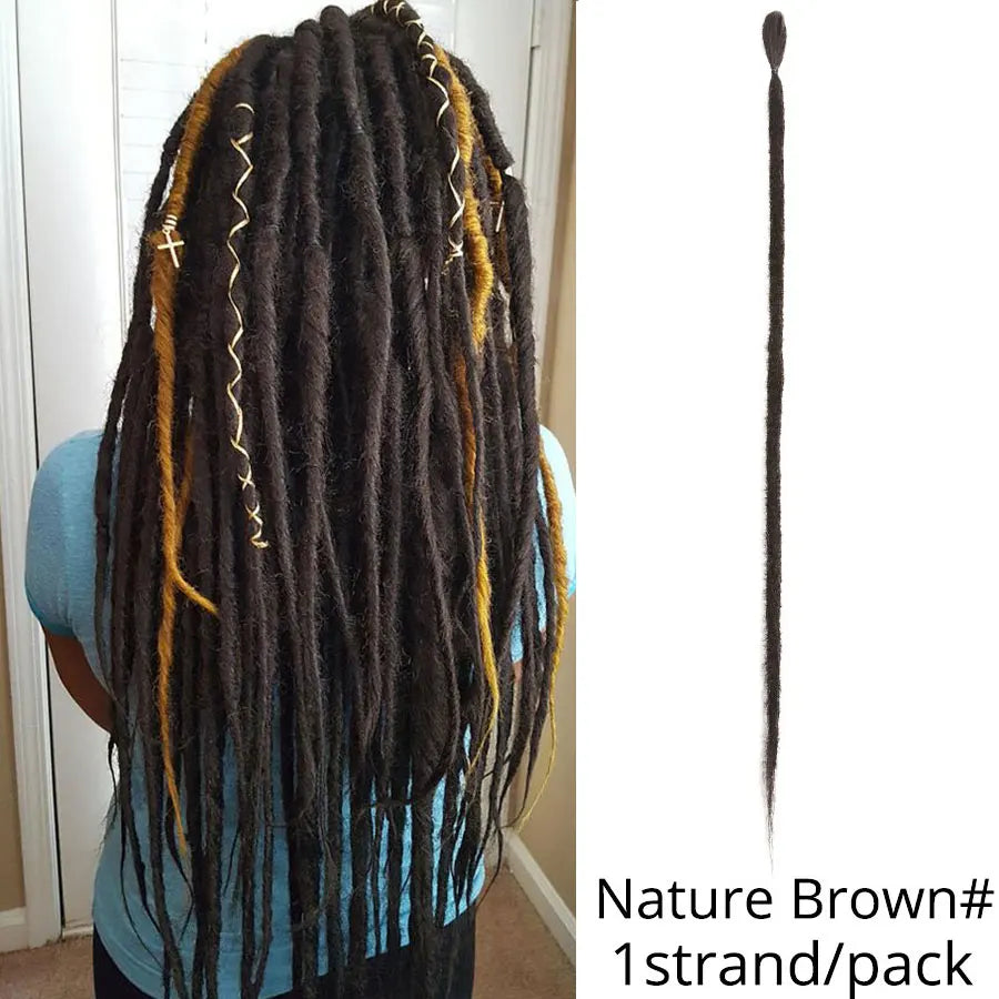 5 trådar 20 tum syntetiska dreadlocks hårförlängningar Mjukt handgjort virkat hår - 24 Timmar Deals