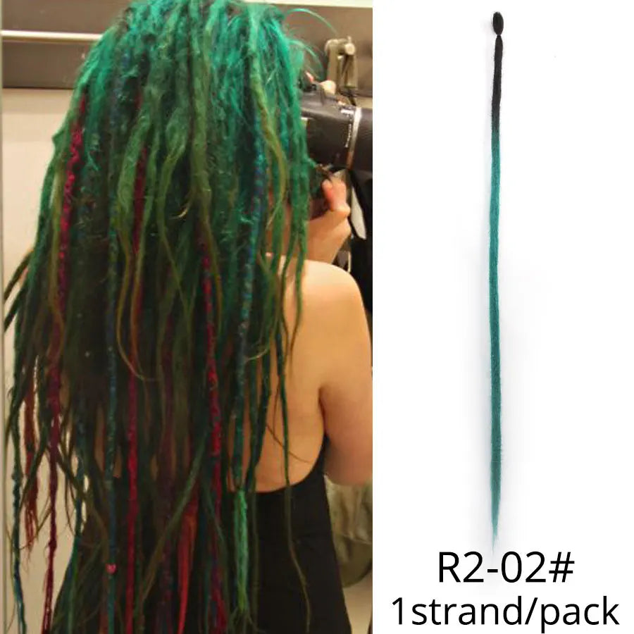 5 trådar 20 tum syntetiska dreadlocks hårförlängningar Mjukt handgjort virkat hår - 24 Timmar Deals