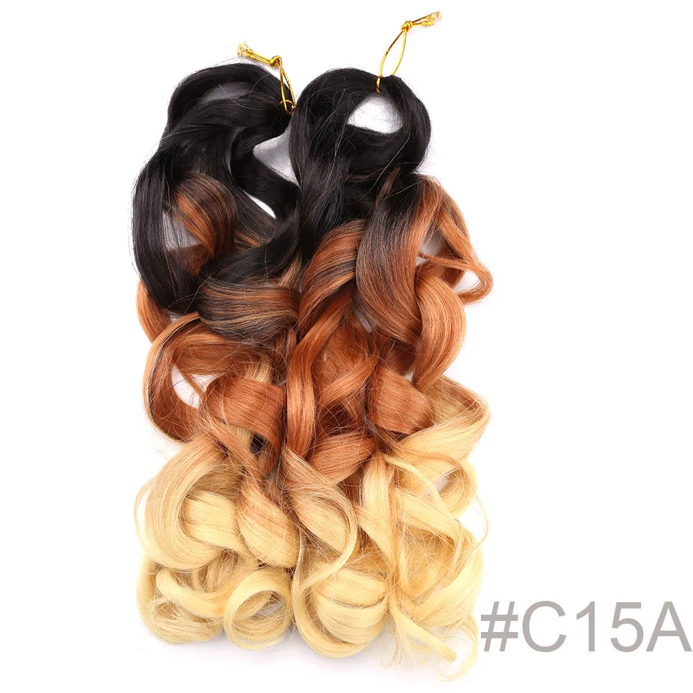 Syntetisk Loose Wave Flätning Hårförlängningar franska lockar Ombre #33, #27,#14, #30 - 24 Timmar Deals
