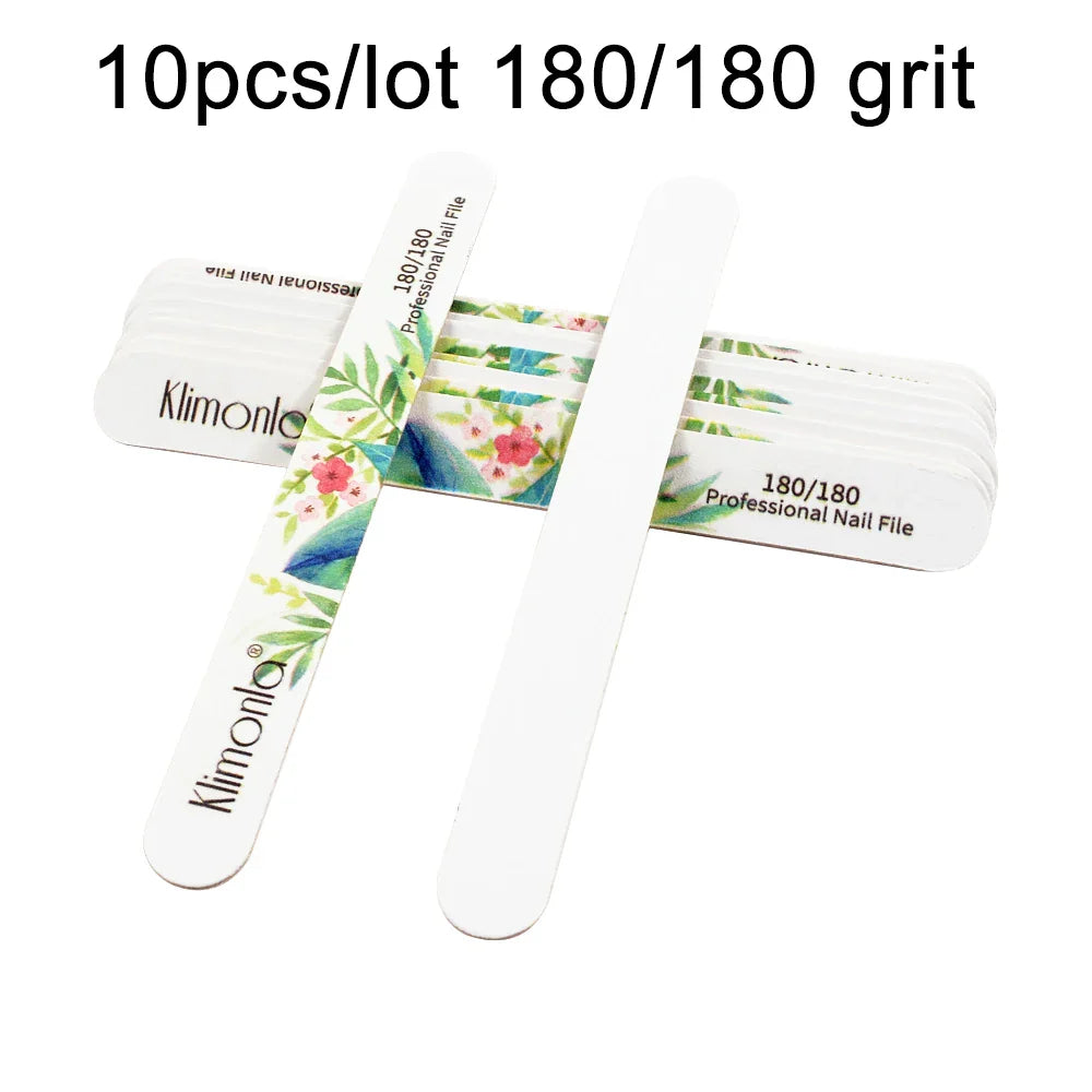 10 st/lot nagelfil 100 180 korn Professionell trä dubbelsidig fil Tvättbar - 24 Timmar Deals