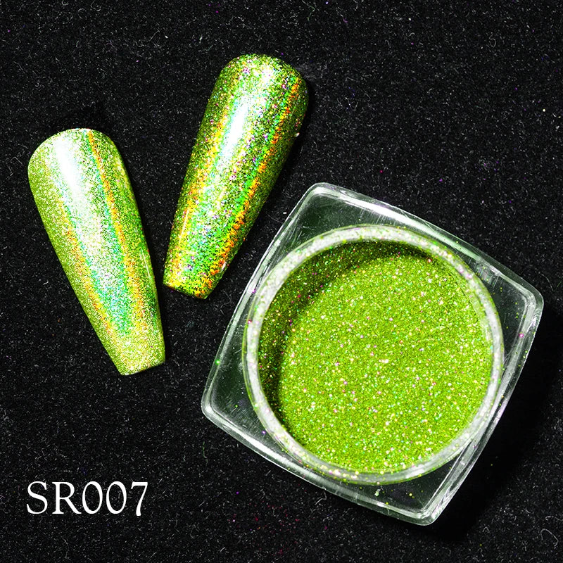 Holografisk Nail Glitter Pulver Laser Pigment Nail Art Dust Mirror Chrome - 24 Timmar Deals