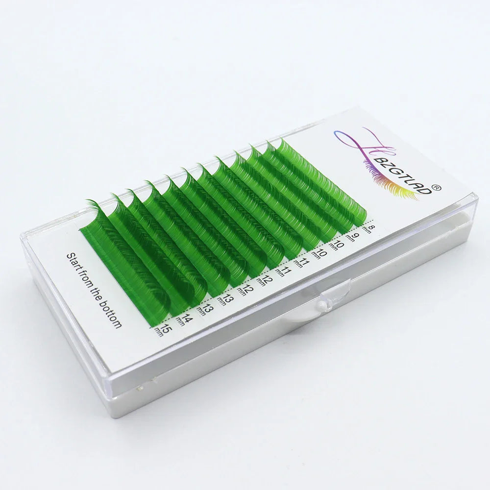 Color Lash Purple Blue Brown Green Red White Pink Yellow Eyelash Extensions Individual False Colored Mink Lashes Makeup - 24 Timmar Deals