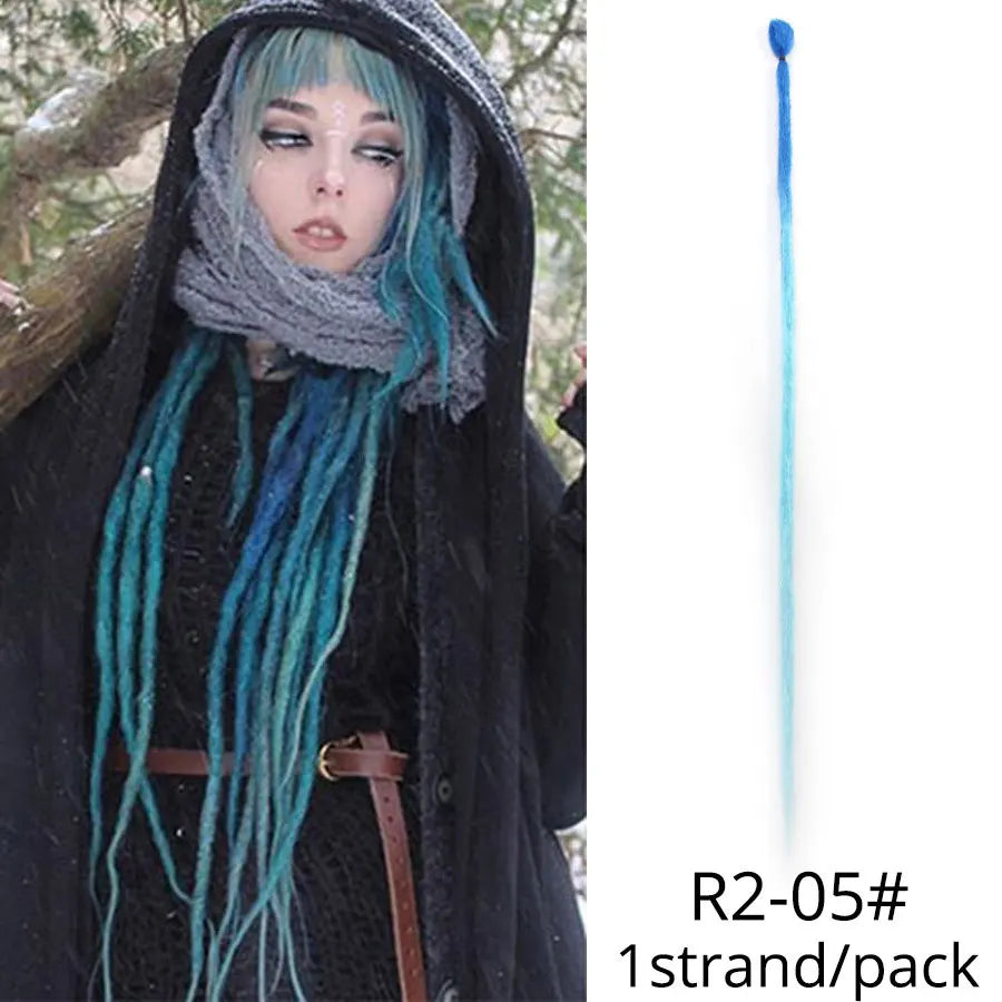 5 trådar 20 tum syntetiska dreadlocks hårförlängningar Mjukt handgjort virkat hår - 24 Timmar Deals