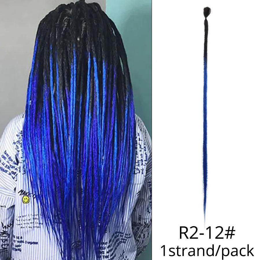 5 trådar 20 tum syntetiska dreadlocks hårförlängningar Mjukt handgjort virkat hår - 24 Timmar Deals
