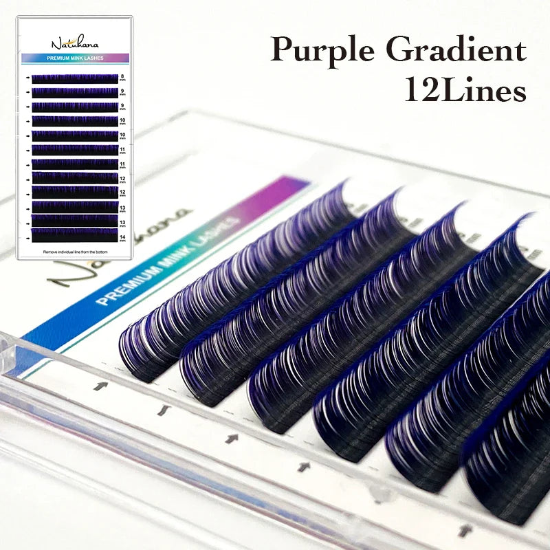 Ombre Color Eyelash Extension Individual Mink Colored Lashes False Gradient Eyelashes Professional Salon Makeup tools - 24 Timmar Deals