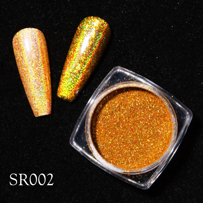 Holografisk Nail Glitter Pulver Laser Pigment Nail Art Dust Mirror Chrome - 24 Timmar Deals