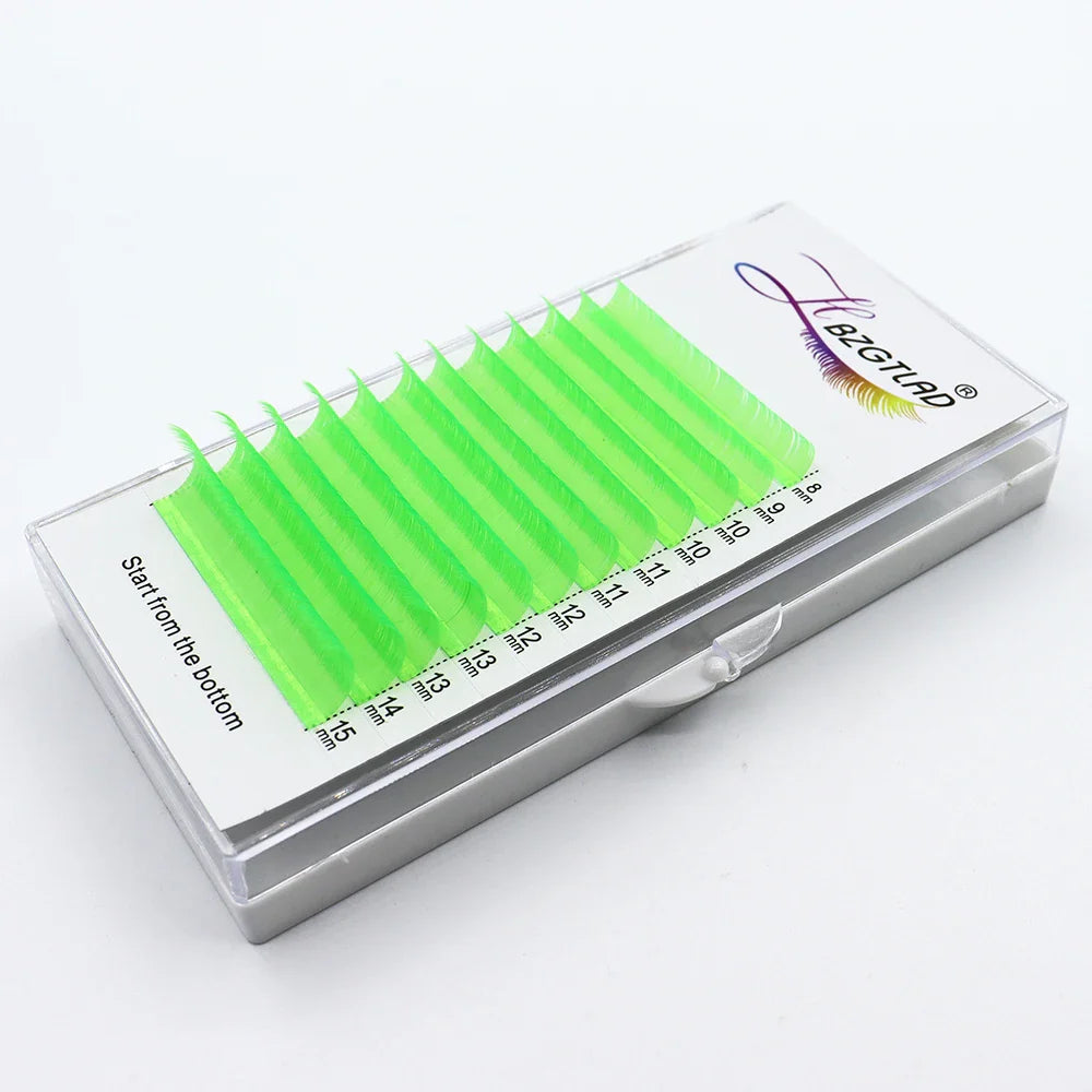 Color Lash Purple Blue Brown Green Red White Pink Yellow Eyelash Extensions Individual False Colored Mink Lashes Makeup - 24 Timmar Deals