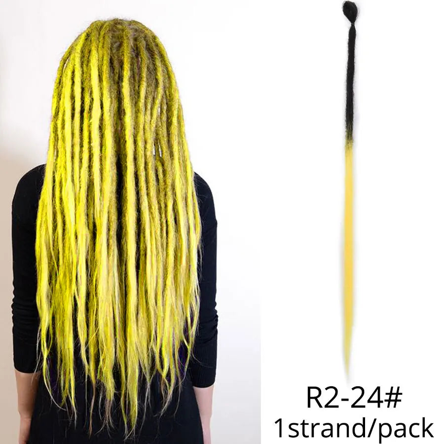 5 trådar 20 tum syntetiska dreadlocks hårförlängningar Mjukt handgjort virkat hår - 24 Timmar Deals