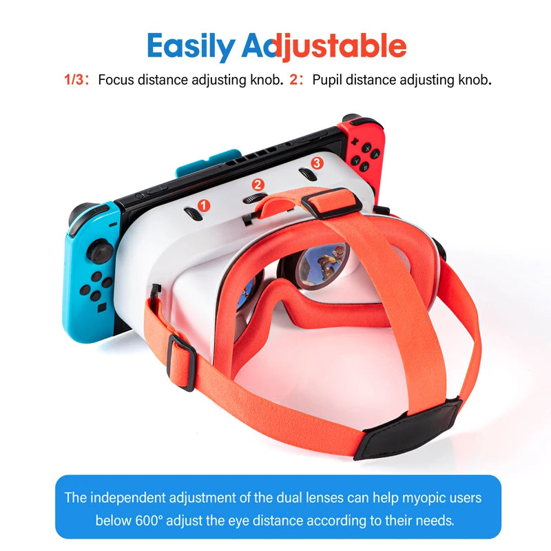 Nintendo Switch OLED VR Headset Glasögon 3D Virtual Reality Glasögon för speltillbehör - 24 Timmar Deals