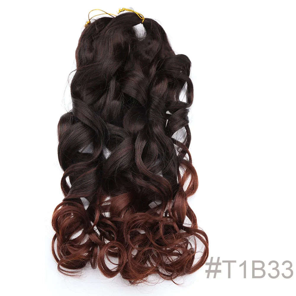 Syntetisk Loose Wave Flätning Hårförlängningar franska lockar Ombre #33, #27,#14, #30 - 24 Timmar Deals