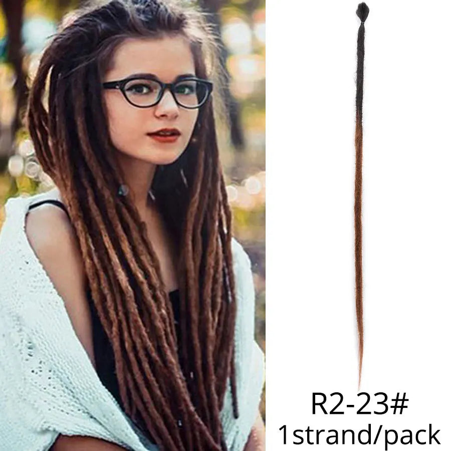 5 trådar 20 tum syntetiska dreadlocks hårförlängningar Mjukt handgjort virkat hår - 24 Timmar Deals