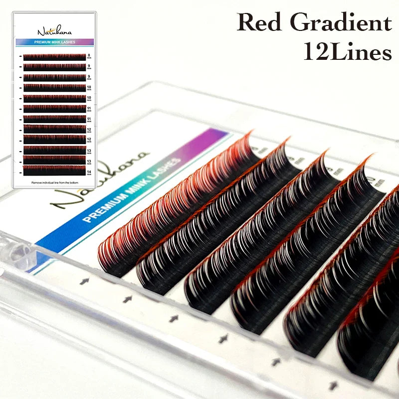 Ombre Color Eyelash Extension Individual Mink Colored Lashes False Gradient Eyelashes Professional Salon Makeup tools - 24 Timmar Deals