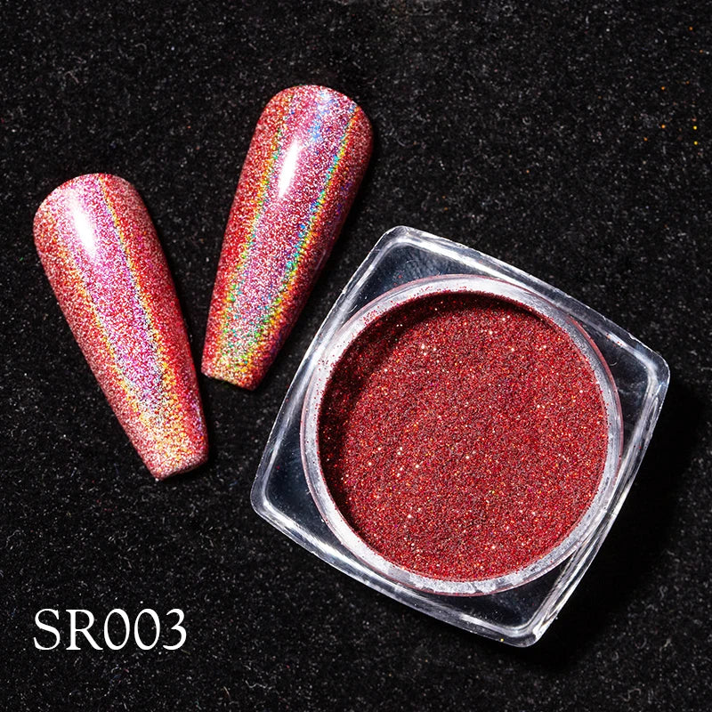 Holografisk Nail Glitter Pulver Laser Pigment Nail Art Dust Mirror Chrome - 24 Timmar Deals