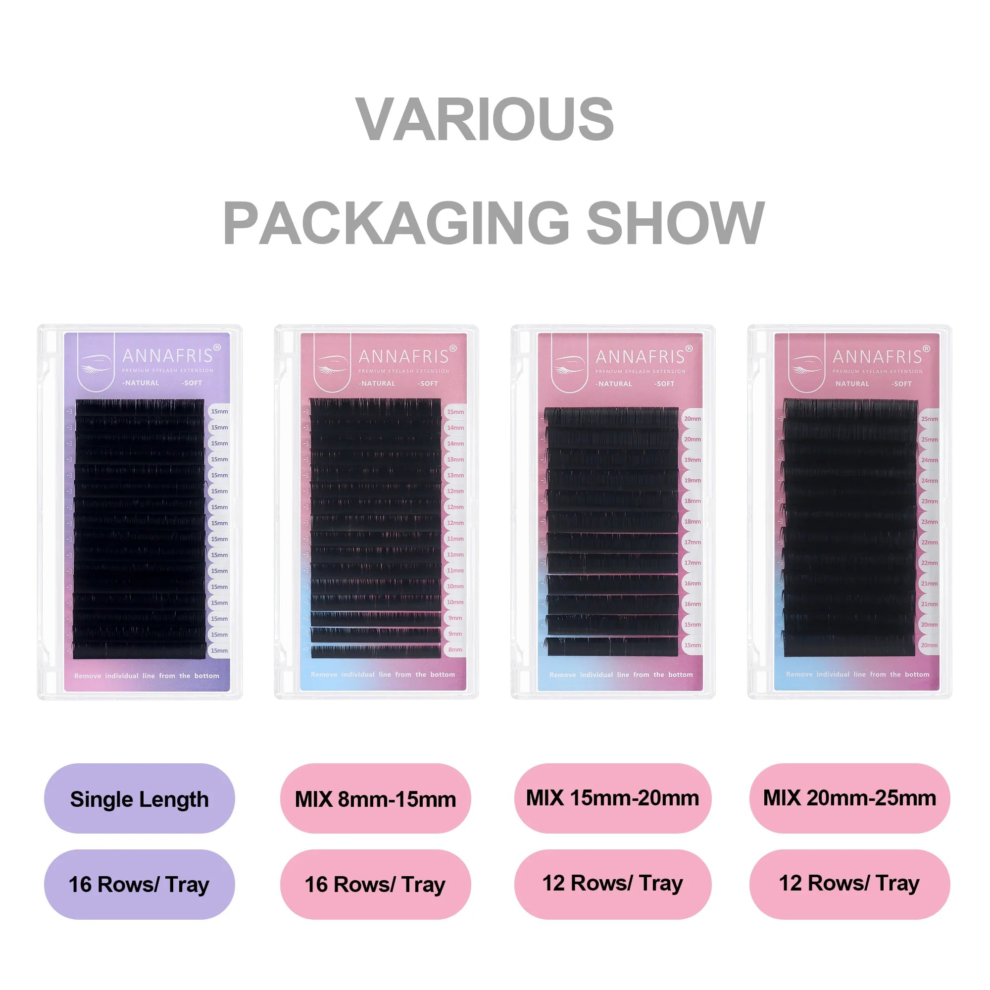8-25mm Mixed Length Individual Mink Eyelash Extension - 24 Timmar Deals