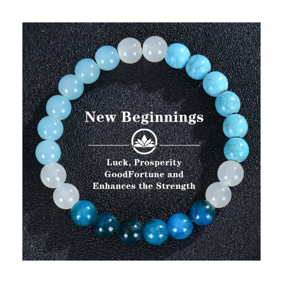 Blue Apatite Natural Turquoise Bead Bracelet