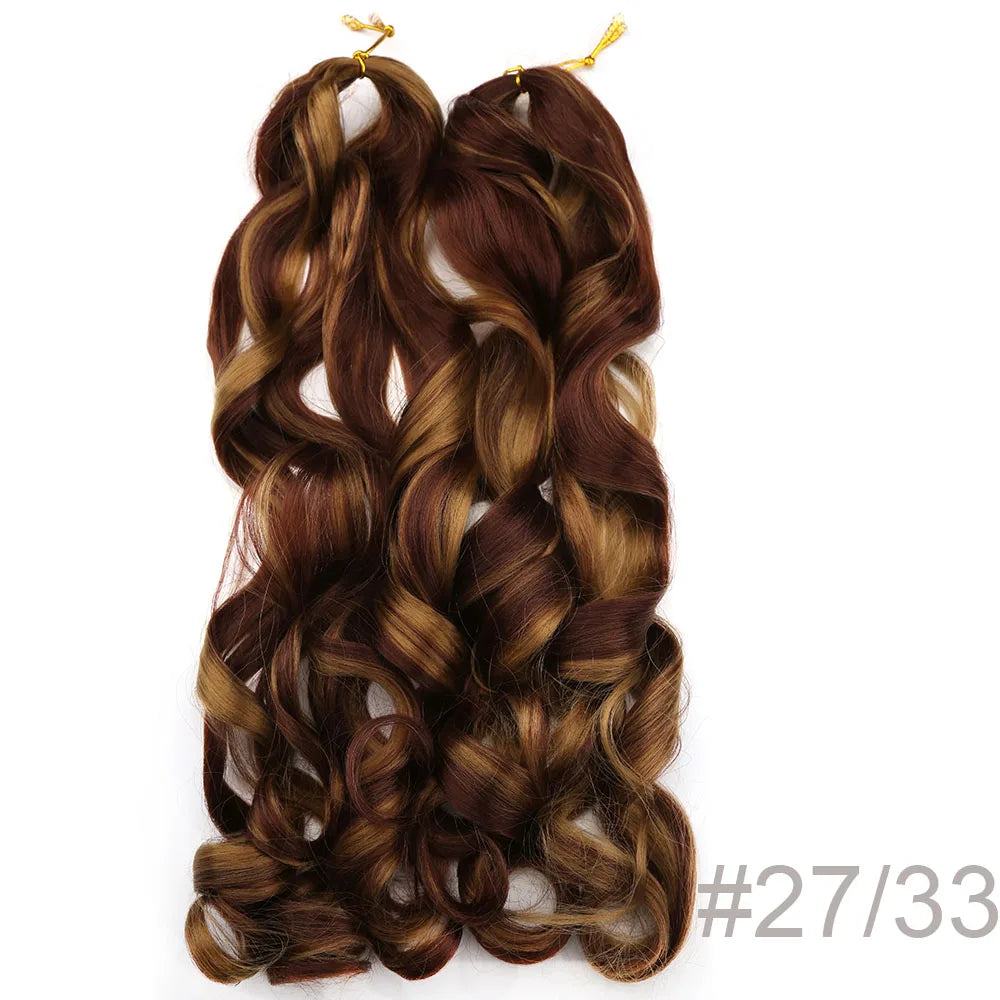 Syntetisk Loose Wave Flätning Hårförlängningar franska lockar Ombre #613, #27, #24, #29, #15 - 24 Timmar Deals