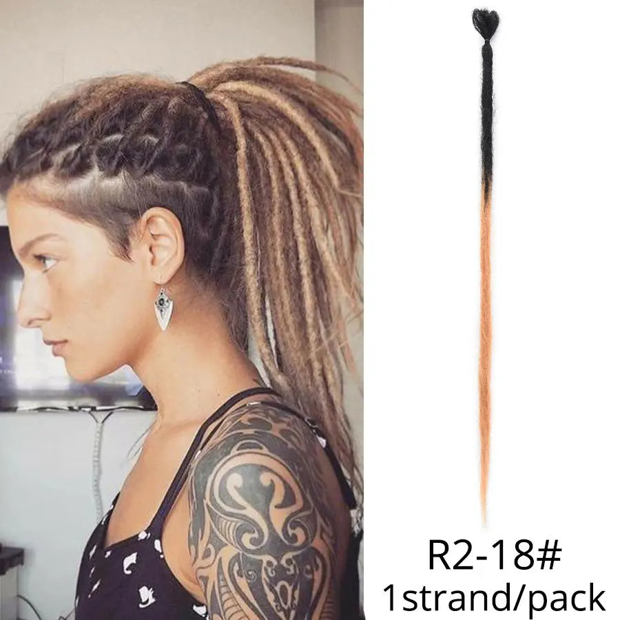 5 trådar 20 tum syntetiska dreadlocks hårförlängningar Mjukt handgjort virkat hår - 24 Timmar Deals