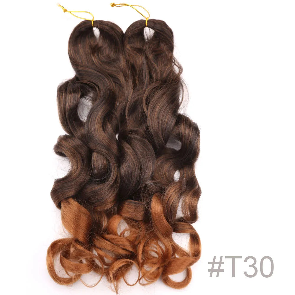 Syntetisk Loose Wave Flätning Hårförlängningar franska lockar Ombre #613, #27, #24, #29, #15 - 24 Timmar Deals