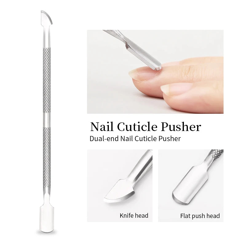1 st Dubbelände rostfritt stål nagelbandstryckare - 24 Timmar Deals