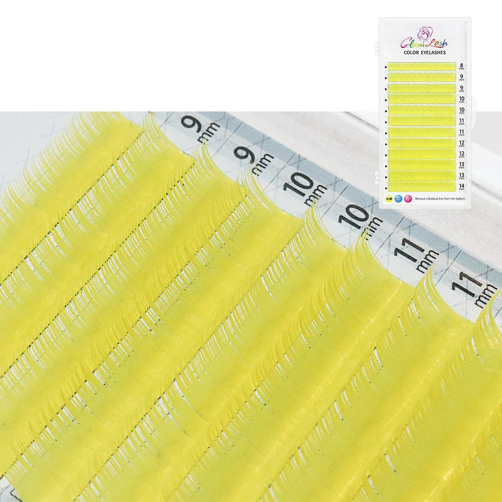 Individual Color Lashes Natural Long Eyelash Extension Pink/Red/Green/White/Purple Mixed Length Soft Colored Lahses - 24 Timmar Deals