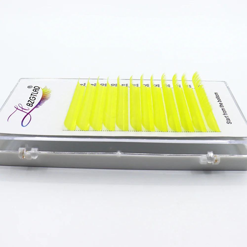 Color Lash Purple Blue Brown Green Red White Pink Yellow Eyelash Extensions Individual False Colored Mink Lashes Makeup - 24 Timmar Deals