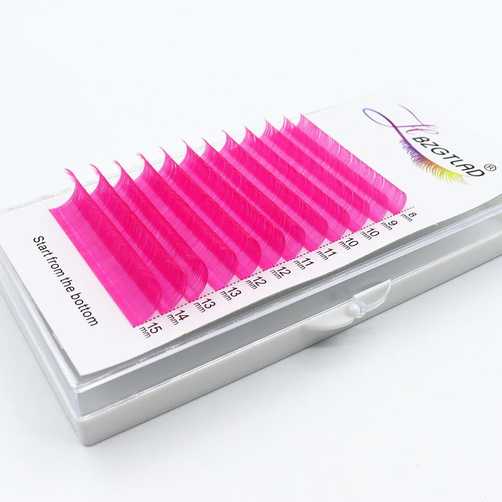 Color Lash Purple Blue Brown Green Red White Pink Yellow Eyelash Extensions Individual False Colored Mink Lashes Makeup - 24 Timmar Deals