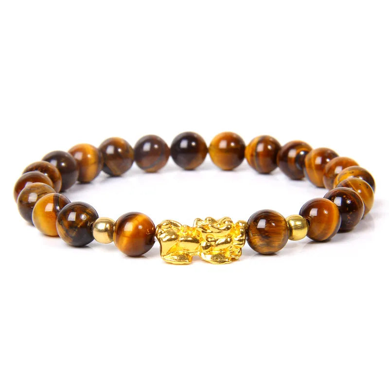Fengshui Pixiu Armband Naturlig Obsidian Stone Beads Armband För Rikedom Lycka till - 24 Timmar Deals