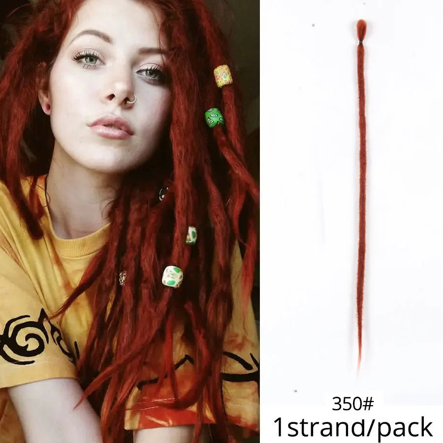 5 trådar 20 tum syntetiska dreadlocks hårförlängningar Mjukt handgjort virkat hår - 24 Timmar Deals